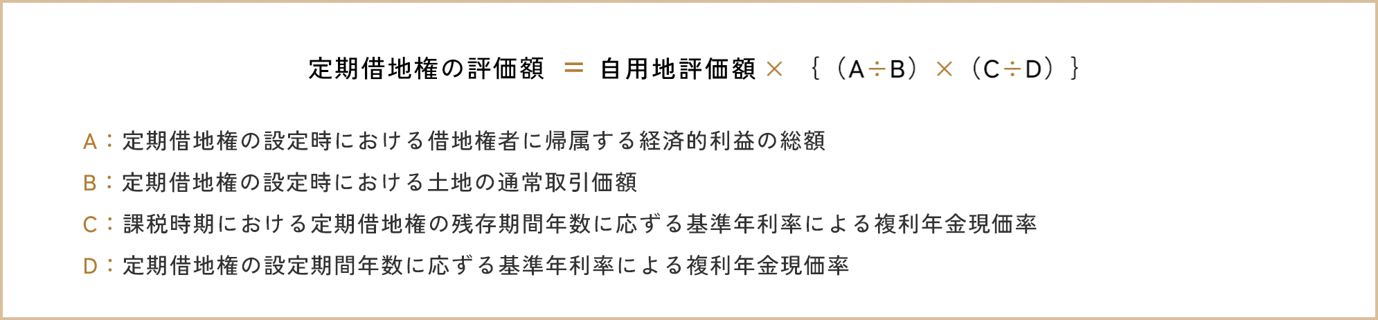 定期借地権の評価額 計算式